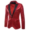 2019 Shiny Gold Sequin Glitter Blazer Jacket Men Costume Homme Stage Clothes Men Nightclub Prom Suit Blazer For singers