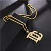 Fashion Men Hip Hop Brief DC Big Anhänger Halskette Schmuck Vollstunde Design 18K Gold plattiert Kette Punk Halsketten für Herren GI6231334