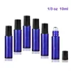 High Quality 10 ml Glass Roll-on Bottles with Stainless Steel Roller Balls For Essential Oils Amber (Purple )