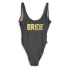 Hot Costumi da bagno Donna Costume intero BRIDE SQUAD Costume da bagno taglio alto Monokini nero Body Bachelor Party WCW484