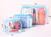 Transparente Cosmetic Bag Bath Wash composição desobstruída Bags Mulheres Zipper organizador da viagem PVC Caso Cosmetic Red Azul HHAa131 Amarelo