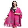 7 couleurs châle des femmes Cape à double usage écharpe Coloful Outwear automne hiver lâche cartonné cardigan cardigan mouche vapeur goaque épaissie glands et garnitures Tippet