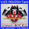 Body+Tank For SUZUKI VJ21 RGV250 88 94 95 96 97 98 309HM.9 RGV-250 VJ23 VJ 22 RGV 250 Factory blue top 1988 1994 1995 1996 1997 1998 Fairing