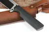 1Pcs New Free Wolf Fixed Blade Straight Knife 9Cr18 Titanium Finish Tanto Blade CNC Full Tang G10 Handle With Leather Sheath