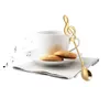 Note de musique Cuillères à thé en acier inoxydable Cuillères à note de musique Creative Ice Cream Dessert Café Cuillère à thé Vaisselle 100pcs SN2629