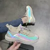 super fire reflective flying knit shoes women 2020 summer autumn Korean version of ulzzang Harajuku wild student leisure