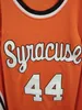 本物の写真＃44 Derrick Colemanのバスケットボールジャージーシラキュースオレンジ色の大学レトロな古典的なメンズステッチカスタム番号と名前Jerseys