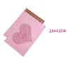 300 stks / partij Roze Love Self-Seal Adhesive Courier Tassen Opbergzakken Plastic Poly Envelop Mailer Postal Verzending Mailing Tassen