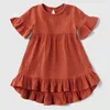 عائلة جديدة تبدو لطيفة طفل الصيف فستان الأم والكمال فستان القطن 9059671