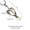 Collier pendentif croix en or acier inoxydable argent ailes d'ange âme crucifix colliers pour bijoux chrétiens