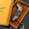 Honest Windproof Stainless steel Butane Jet 1300 Torch Lighter Key Ring - No gas