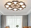 Modern 3 6 8 heads heart-shaped bedroom ceiling lamp crystal warm and romantic living room study restaurant ceiling lights MYY