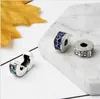 Fit Pandora Charm Bilezik Avrupa Gümüş Boncuk Charms Yuvarlak Kristal Klip Stoper Boncuk Kadınlar Için DIY Yılan Zincir Bileklik Kolye Takı