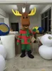 2018 venda direta da Fábrica Adulto Traje Da Mascote Dos Cervos Marrons Natal Elk Traje de Festa de Aniversário de Natal Vestido de Masoct Traje