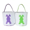 Nieuwe Pasen Bunny Oren Mand Bag Mix Kleur Canvas Pasen Mand Bunny Oren Tassen Voor Kinderen Gift Bucket Cartoon Konijn Carring Eggs Tas WCW830