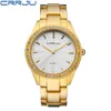有名な真新しいCrrju Watches Women Ladies Crystal Diamond-Watch Luxury Gold Wrist Watches for Women relojes mujer255h