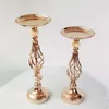 10PCS Gold Vase Candle Holders Rack Stands Wedding Decoration Road Lead Table Centerpiece Pillar Party Event Candlestick