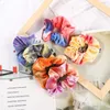 9 Cores INS Velvet Hair Scrunchies Tie Dye Hair Band Elástico Rainbow Hairbands Women Loop Holder Girls Hair Hairbands