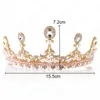 Korean Crystal Princess Crown Simulated Pearl Rhinestone Bride Tiaras Headwear Wedding Diadem Bridal Hair Jewelry Accessories