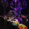18/24 pulgadas manija Globo ligero del globo del LED luminoso fiesta de cumpleaños boda Globos de helio transparente Bobo Decoración Niños LED