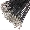 whole 100pcs chain black pu leather necklaces mens womens fashion jewelry brand new drop fits for pendant278O