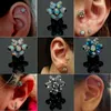 1Pcs G23 Titanium Prong Set Fire Opal Ear Tragus Cartilage Studs Helix Tragus Piercing Barbell Body Jewelry Stud Earring
