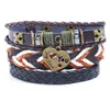 2020 Hot sale 100% genuine leather bracelet DIY Multiple I love you wax rope Beading Men's Combination suit Bracelet 3styles/1set