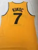 Camisa masculina barata 7 Toni Kukoc Jugoplastika Split The movie Basketball Jerseys Stitched Team Yellow Mix Order Size S-XXL