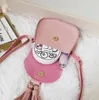 Baby Girls Bags Ins Tassel Messenger Bag Pu Läder Crossbody Bags Cartoon Kids Wallet Fashion Coin Purse 6 färger K57