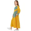 Printemps enfants filles Robe à manches longues rayure Abaya dubaï caftan enfant musulman Jilbab fête islamique Robe de Cocktail Robe arabe Ramadan