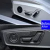 Autocollants de panneau décoratif de réglage de siège de style de voiture pour Audi A6 C8 A7 2019 accessoires intérieurs en Fiber de carbone