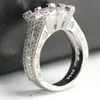Rulalei Нового прибытие Vintage мода ювелирных изделия 925 белого топаз Бриллиантовой Вечности кольцо Женщина кольцо диапазон венчание серебро принцесса Cut