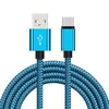 Braided Nylon Cable 1m 2m 3m Type c Micro Usb data charging cables for samsung s6 s7 edge s8 blackberry