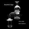 3mmwall 4mmbottom Beveled Edge Quartz Banger 회전 Carb Cap 남성 여성 10mm 14mm 18mm 45/90 쿼츠 손톱 유리 물 봉용