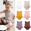 Newborn Rompers Kids Girls Summer Cotton Jumpsuit Baby Ruffle Sleeveless climbing clothes Infant Toddler Cute One Piece Clothing YP192