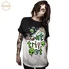 Fashion-Summer Rock and Roll T-shirt Alien UFO World "Do not Trip Out" Rolig Crazy et Print 3D T Shirt Kvinnor / Män Tops Svart Vit Y190123