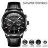 Новые часы Men Luxury Crrju Brand Chronograph Men Sport Watchs Высококачественные кожаные ремешки кварцевые наручные часы Relogio Masculin233g