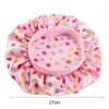 Fashion Kids Floral Satin Bonnet Girl Satin Night Sleep Cap Haarverzorging Soft Cap Hoofd Cover Wrap Beanies Skullies 6 kleuren