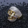 Hip Hop Gouden Sieraden Iced Out Schedel Ringen voor Mannen Nieuwe Collectie Diamond heren Hoge Kwaliteit Bling Rings338y