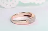 Clssssical Wedding Band Ring Mode Smycken 925 Sterling Silverrose Gold Fill Pave White Sapphire CZ Diamond Promise Ring för Women Present