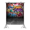 Dream 5x7ft Colorful Graffiti Wall Backdrop Hiphop Street Art Pography Background for Baby Portrait Po Grey Floor Backdrop S3142932