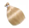 Modern show 100 brasiliansk rak mänskligt hår 613 buntar med frontal blond stängningsväv bunt och spetsens framslutning remy1379905