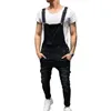 CALOFE Fashion Ripped Hole Jeans Jumpsuits Men Casual Streetwear Distressed Denim Overalls Hip Hop Suspenders Pants US Size277o
