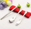 Dinnerware Set Stainless Steel Fork Cutlery Reusable Outdoor Camping Portable Bag Picnic Tableware 200sets/lot