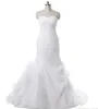 Proste przybycie Sweetheart Ruffle Syrenca Long Organza Wedding Party Bride Sukienki dla kobiet suknie ślubne sukienki ślubne plus rozmiar HY4191