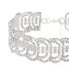 Gros-concepteur de luxe à la mode brillant brillant collier de déclaration de collier de cristal de strass unique pour les soirées de femme