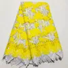 5Yards/pc Wonderul white african milk silk fabric with rhinestone and lemon embroidery french mesh lace for dress LS15-4