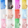 1 * 2m Feuille métallique Bord pluie Brillant rideau de fête d'anniversaire de mariage Décoration Photographie Contexte ligne rideau Props photo