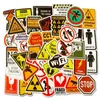 50pcs/Set Warning Stickers Danger Banning Signs Reminder Waterproof Decal Sticker to DIY Laptop Motorcycle Luggage Snowboard Car