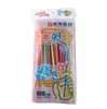 Partihandel Färg Straw One-Time Art Haw Long Elbow Juice Dricka Plast Straw 100 Sticks Stock Free Shipping